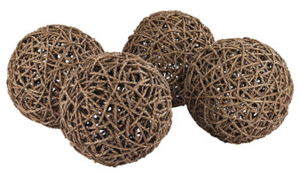 Natural Rope Natural Orb - Set of 4 - Style: 7498186