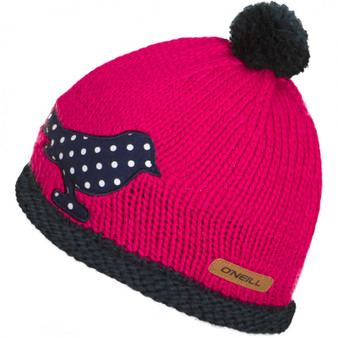 O'Neill Womens Girl Pink Birdie Beanie Hat Cap Warm Winter Ski Snowboard Skull