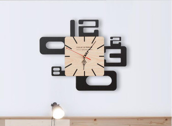 Large Wood Wall Clock with Unique Style Numbers