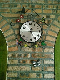 Swinging Clock Pendulum Butterfly Iron Wall Clock