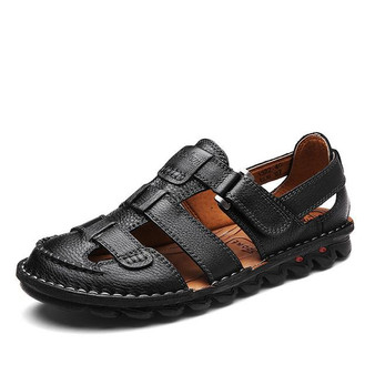 Handmade Soft Leather Men Summer Big Size Sandals