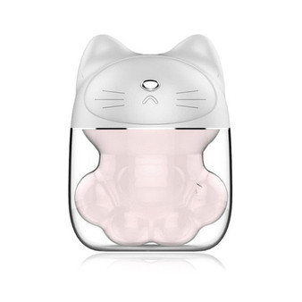 Portable Mini USB Humidifier,Cute Cat Paw Quiet Mist Humidifier with 6 Colors LED Night Light,150 ML Water Tank for Bedroom Baby