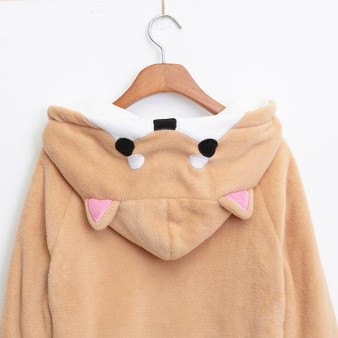 Shiba Inu Hooded Plush Sweater/Jacket