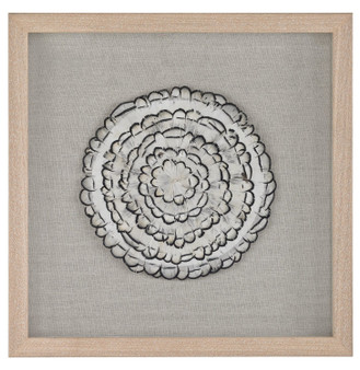 White Frame / Natural Feathers Feather Swirl Wall Decor - Style: 7498072