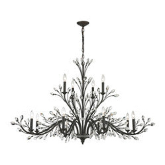 Elk Group Crystal Branche Burnt Bronze 12 Light Chandelier 11777/8+4