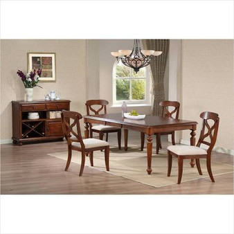 Shrew Farmhouse Collection Antique White/Chestnut Table/Dining Set
