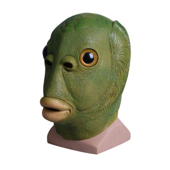 Anime Cosplay Green Fish Head Latex Helmet Halloween Props