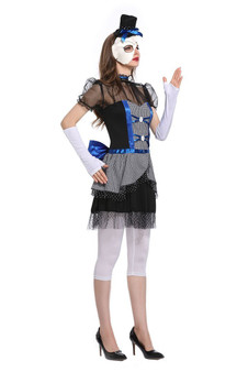 BFJFY Women Halloween Ghost Bride Cosplay Costume Devils Clown Costume