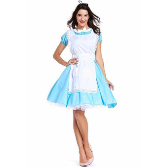 BFJFY Womens Alice In Wonderland Costume Halloween Cosplay Dress