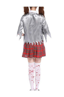 BFJFY Women's Horror Blooded Zombie Schoolgirl Uniform Dress
