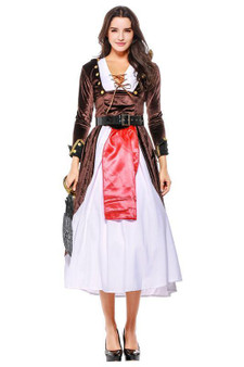 BFJFY Women's Pirate Cosplay Dress Costume Lady Captain Outfit For Halloween