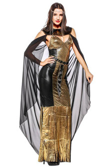 BFJFY Women's Athena Cosplay Costume Halloween Greek Goddess Sequins Dress