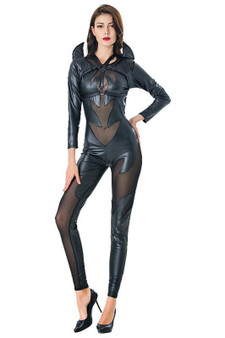 BFJFY Halloween Women Devil Bat Vampire Cosplay Jumsuit Costume