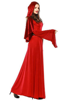 BFJFY Women Red Vampire Witch Dress Halloween Cosplay Costume