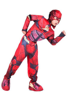 BFJFY Boys Dc Superheroes The Flash Deluxe Cosplay Costume For Kid