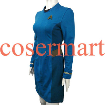 Star Trek Beyond Cosplay Costume Blue Uniform Adult Women Halloween Badge