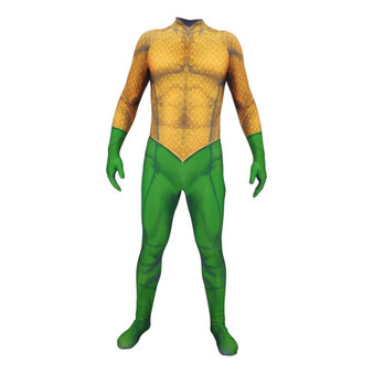 Adult Kids 3D Print Aquaman Costume Jumpsuit Aquaman Arthur Curry Skin Lycra Spandex Cosplay Zentai Suit Halloween Party