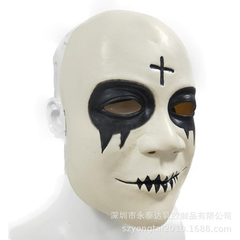 The Purge Smiley Cross Latex Mask Movie cosplay Horror Halloween props