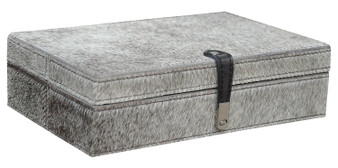 Large Grey Hairon Leather Box - Style: 7789758