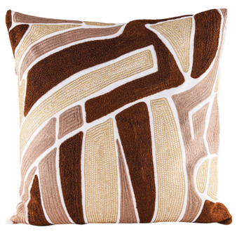 Brown Neutrals Pillow With Goose Down Insert - Style: 7981790
