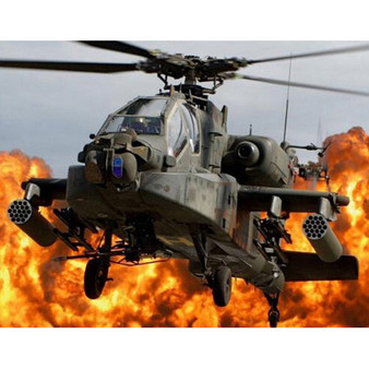 5D DIY Diamond Painting Apache Helicopter - craft kit