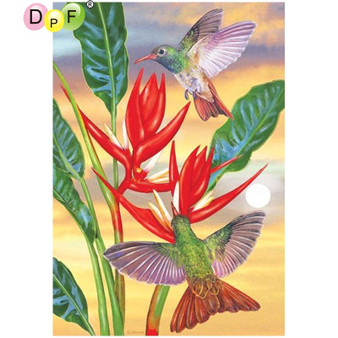 5D DIY Diamond Painting Hummingbirds Bird Of Paradise - craft kit