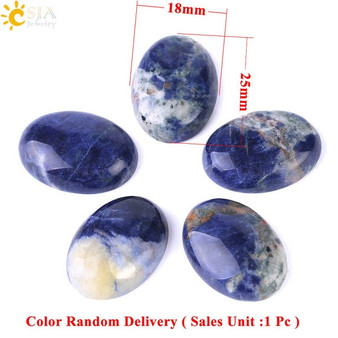 CSJA Natural Sodalite Cabochon Bead Oval Flat Back 13x18mm to 30x40mm