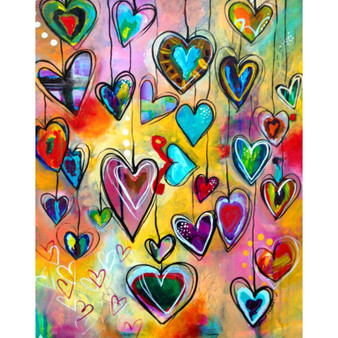 5D DIY Diamond Painting Colorful Hearts on Strings Drawing - craft kit