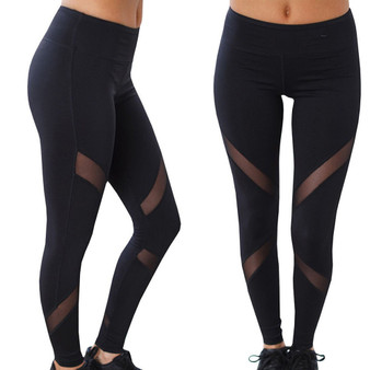 Women High Waist Sexy Skinny Leggings Patchwork Mesh Push Up Yoga Pants