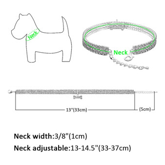 Beautiful Necklace Dog Collar With Bone Charm Pendant