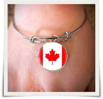Canadian Flag Bangle Bracelet