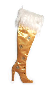 Luxury Christmas Stocking, Satin Christmas Stocking, High Heel Christmas Stocking, Precious Gems - Gold Topaz  Stiletto Christmas Stocking