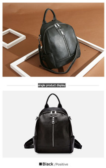 Backpack women fashion 100% cowhide genuine leather travel schoolbag notebook knapsack