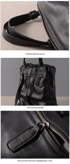 Backpack women 100% genuine leather vintage waterproof anti-theft travel laptop knapsack preppy schoolbags