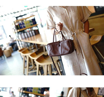 Bag female simple and practical retro doctor cowhide shoulder light oblique cross portable commuter leather casual