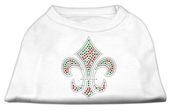 Holiday Fleur De Lis Rhinestone Shirts White