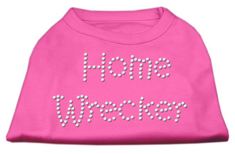 Home Wrecker Rhinestone Shirts Bright Pink