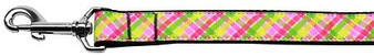 Lemondrop Plaid Nylon Dog Leash Inch Wide Long