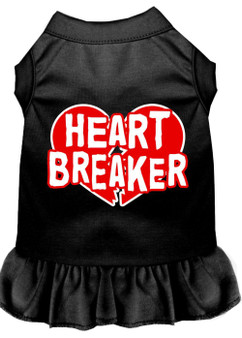 Heart Breaker Screen Print Dress Black