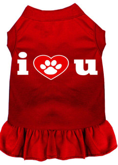 I Heart You Screen Print Dress Red