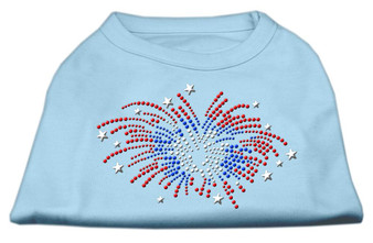 Fireworks Rhinestone Shirt Baby Blue