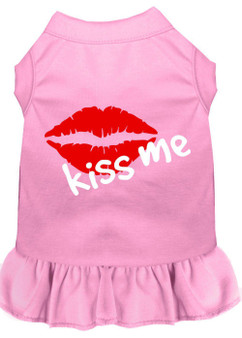 Kiss Me Screen Print Dress Light Pink