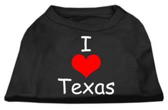 I Love Texas Screen Print Shirts Black