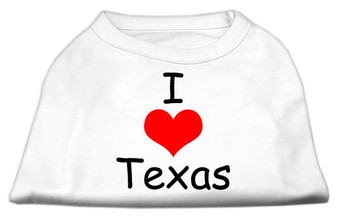 I Love Texas Screen Print Shirts White