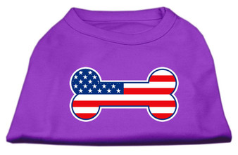 Bone Shaped American Flag Screen Print Shirts Purple
