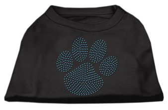 Blue Paw Rhinestud Shirt Black