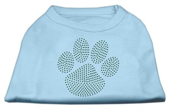 Green Paw Rhinestud Shirts Baby Blue