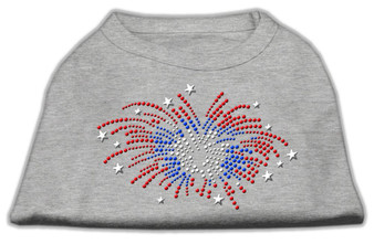 Fireworks Rhinestone Shirt Grey