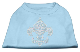 Silver Fleur De Lis Rhinestone Shirts Baby Blue