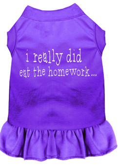 I Really Did Eat The Homework Screen Print Dress Purple